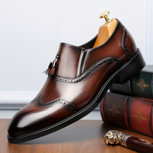 Mocassins Chester en cuir à pampilles